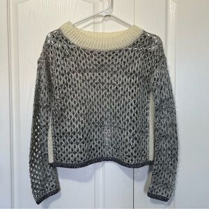 Chelsea & Violet Open Weave Sweater Metallic Thread XS